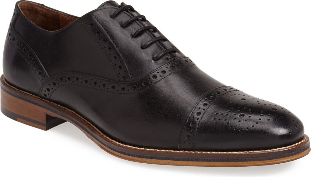 Stock Johnston & Murphy CONARD CAP TOE Tan Italian Calfskin Shoes 20-8682